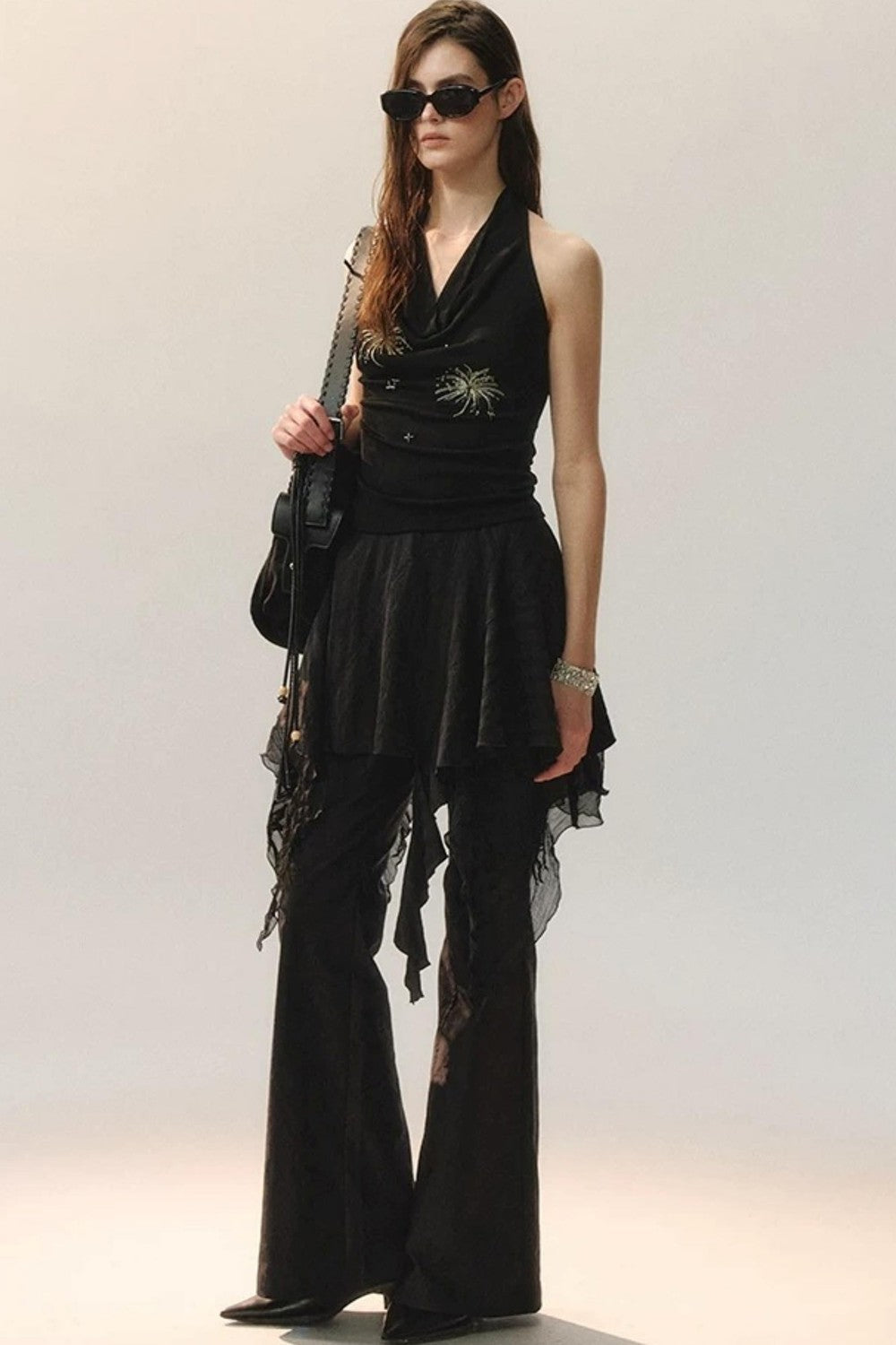 Detachable Lace Irregular Pants