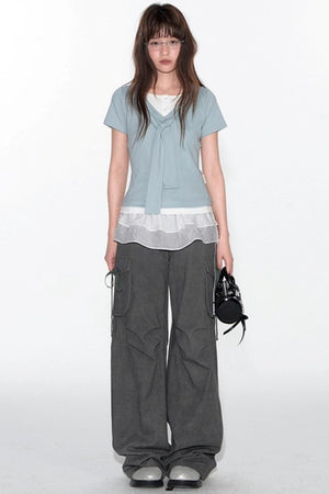 Detachable Lace Stitched Tank Top