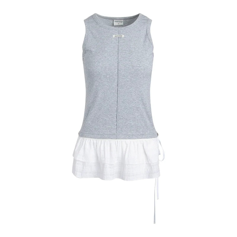 Detachable Lace Stitched Tank Top