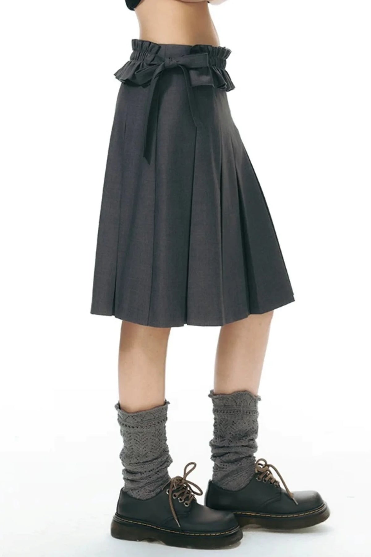 Detachable Pleated Midi Skirt Set