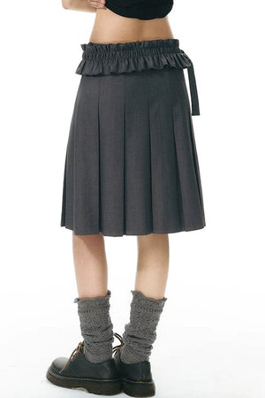Detachable Pleated Midi Skirt Set