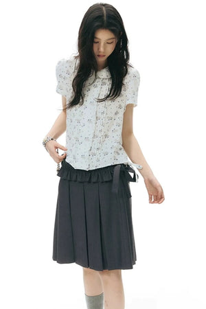 Detachable Pleated Midi Skirt Set