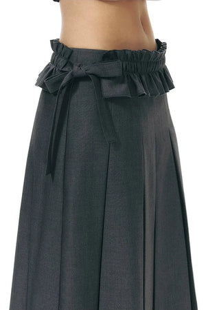 Detachable Pleated Midi Skirt Set