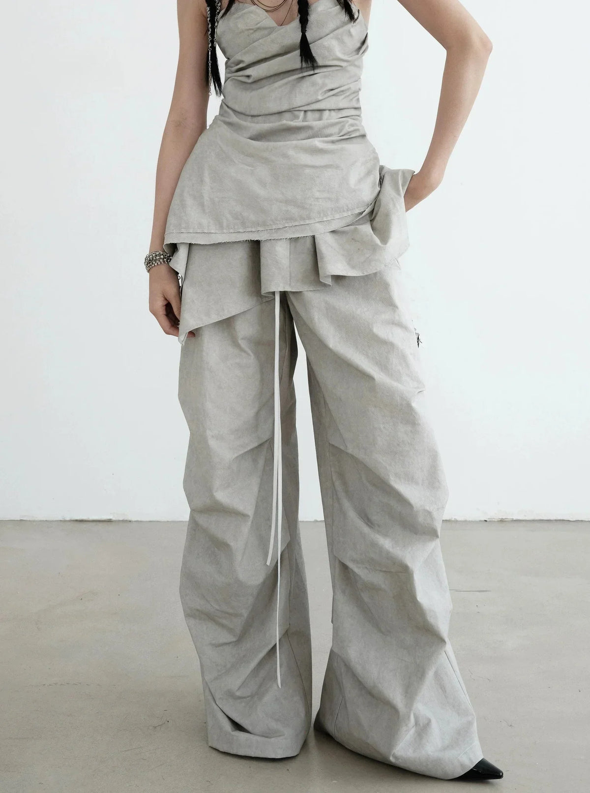 Detachable Ruffle Skirt Casual Pants