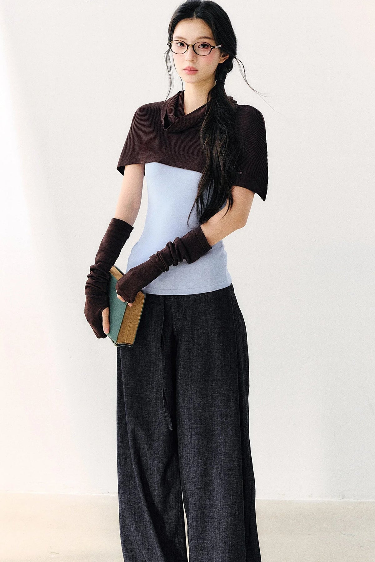 Detachable Shawl Knit Top Set-Up
