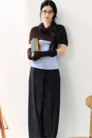 Detachable Shawl Knit Top Set-Up
