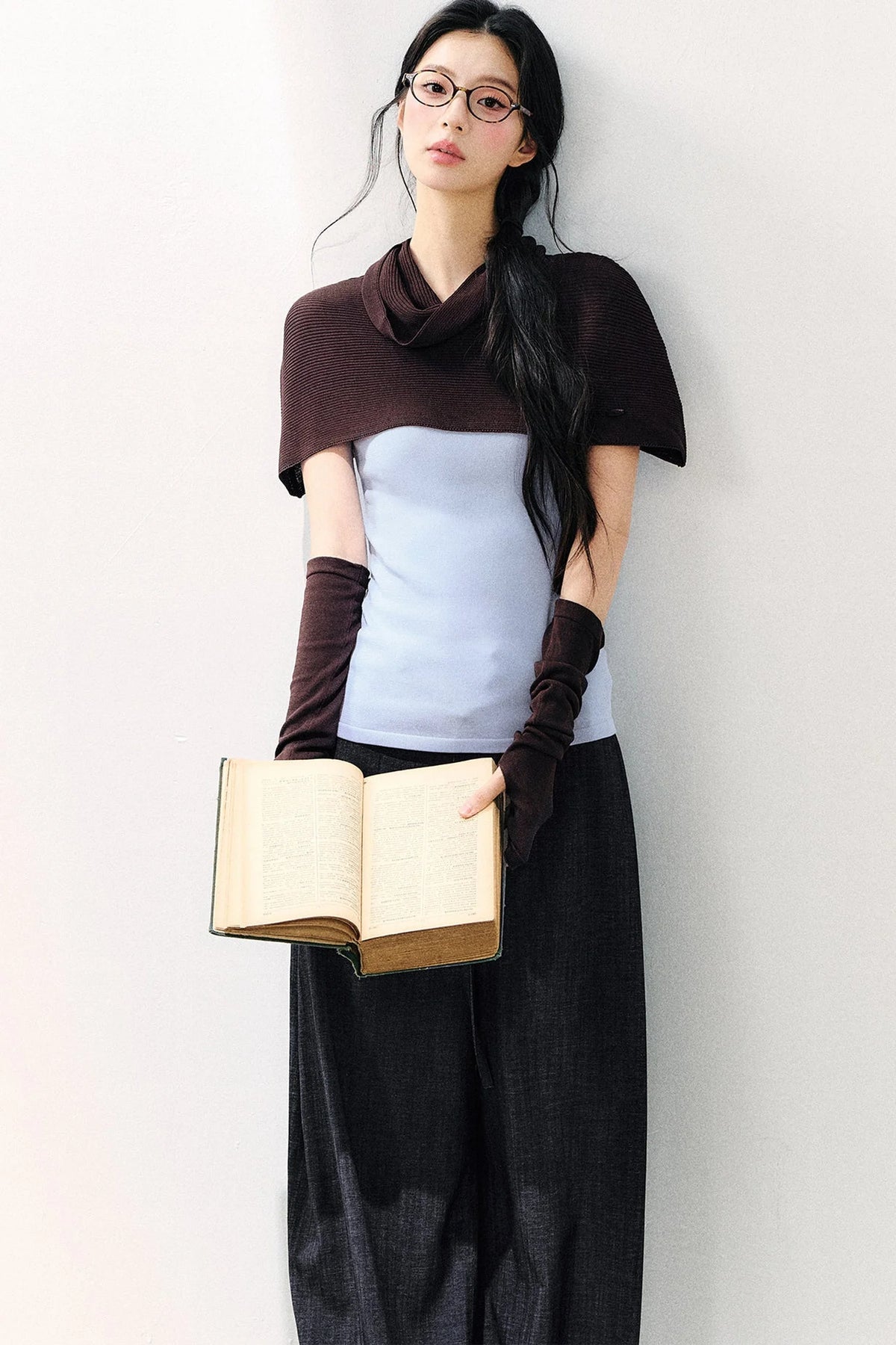 Detachable Shawl Knit Top Set-Up