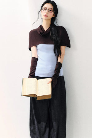 Detachable Shawl Knit Top Set-Up