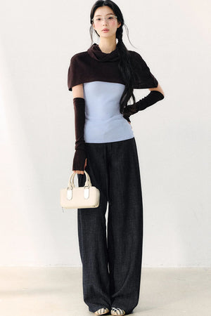 Detachable Shawl Knit Top Set-Up