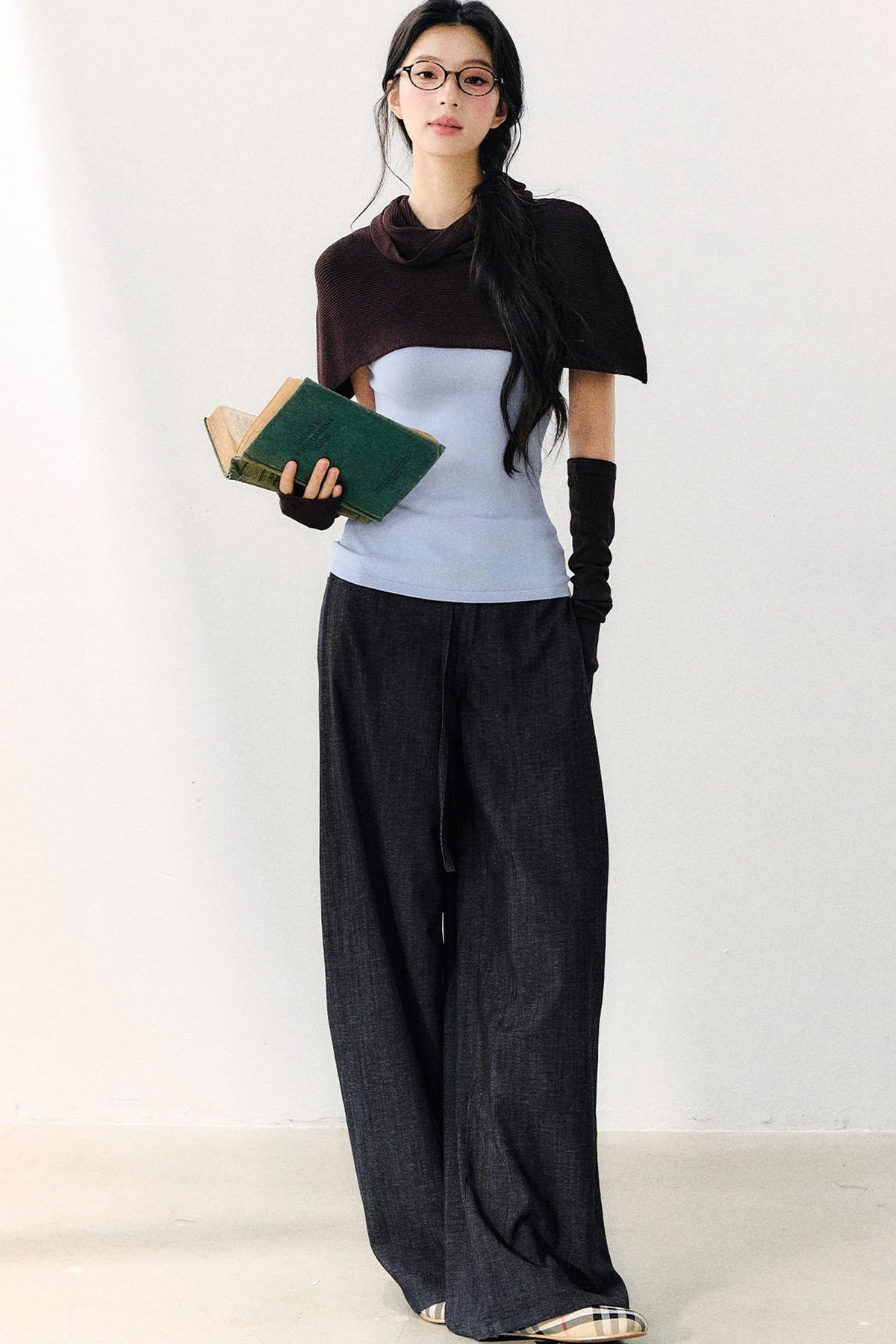 Detachable Shawl Knit Top Set-Up