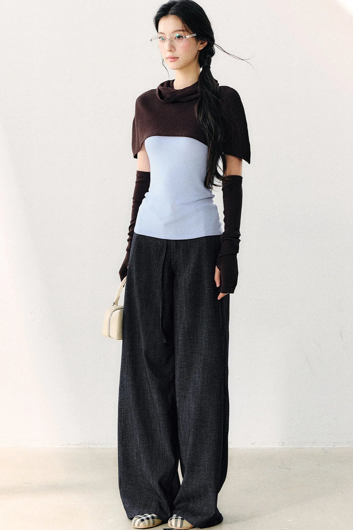 Detachable Shawl Knit Top Set-Up