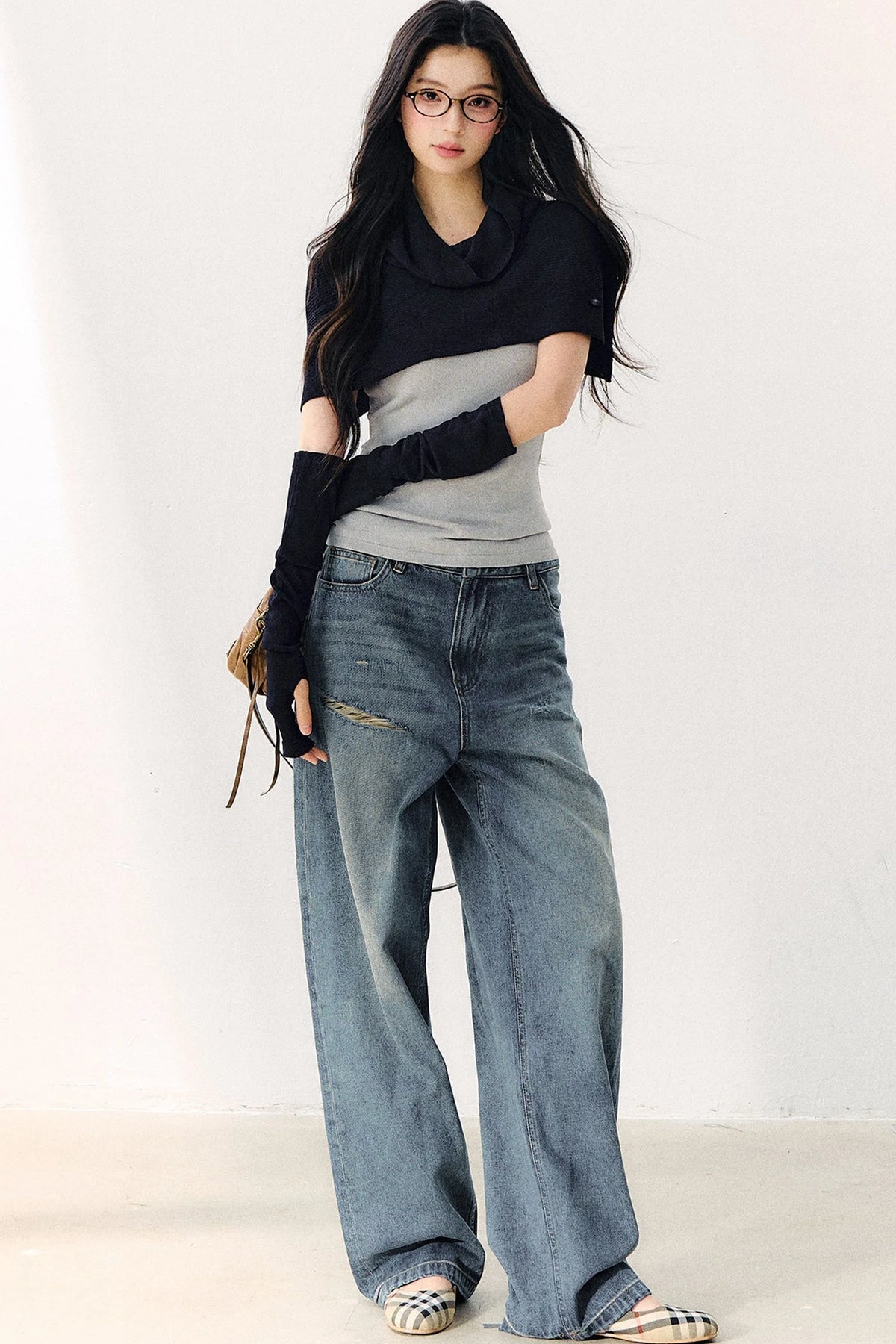 Detachable Shawl Knit Top Set-Up