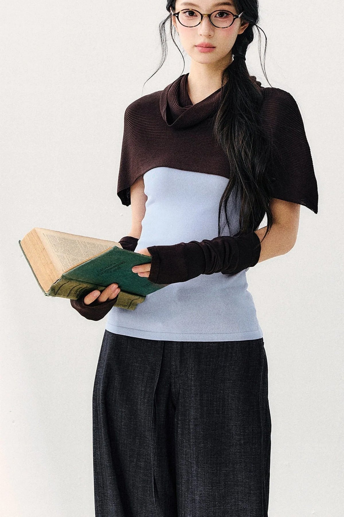 Detachable Shawl Knit Top Set-Up