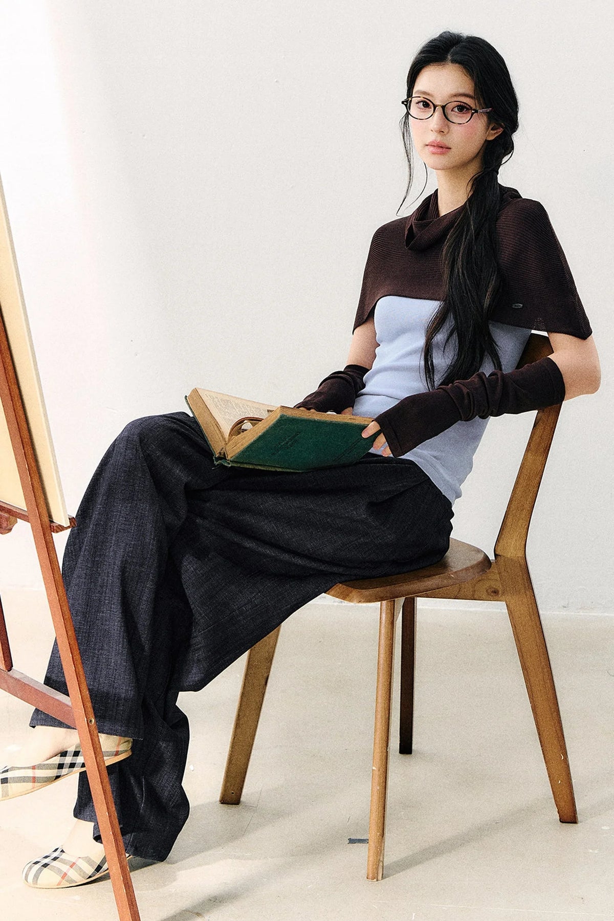 Detachable Shawl Knit Top Set-Up