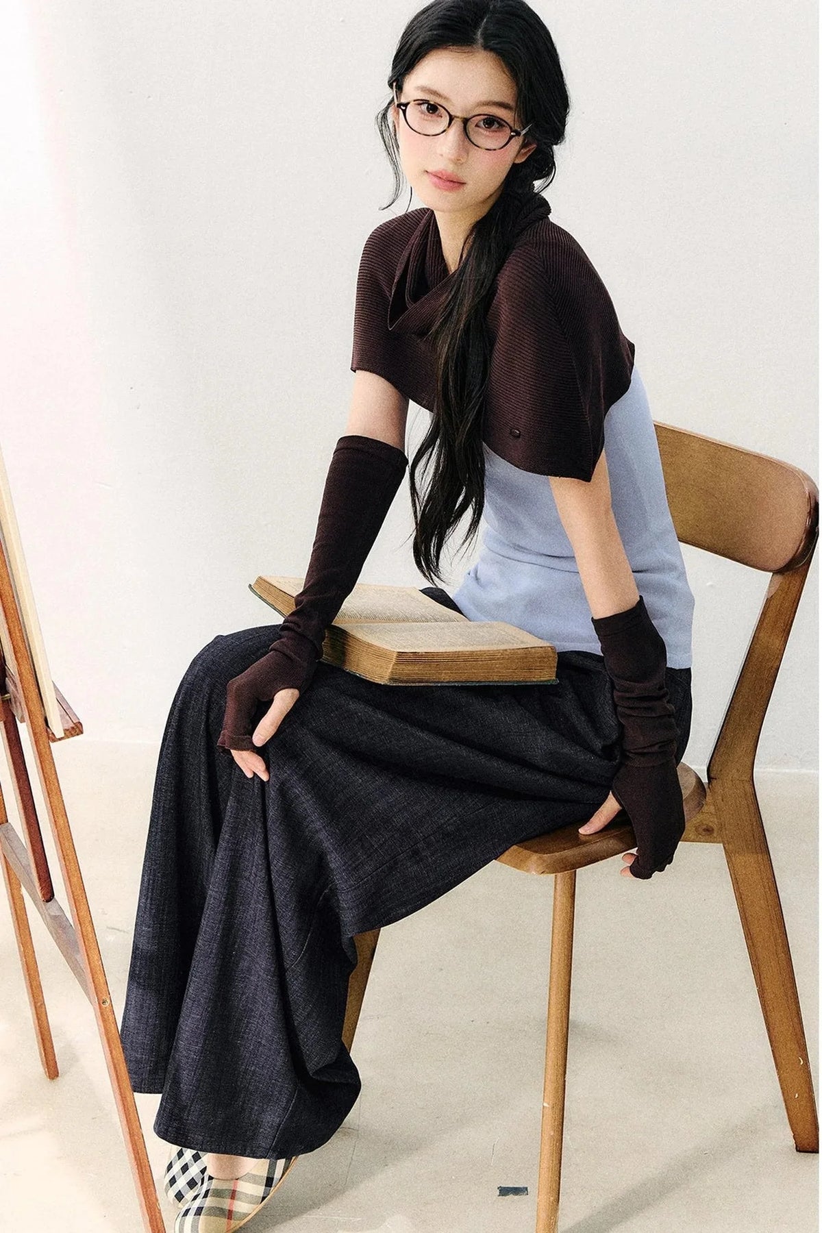 Detachable Shawl Knit Top Set-Up