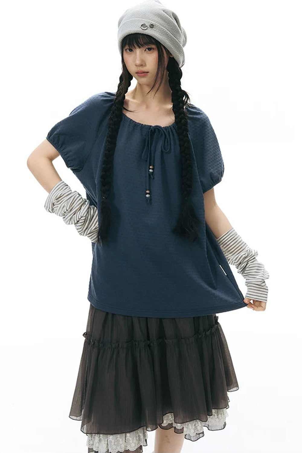 Detachable Sleeve Knitted Top