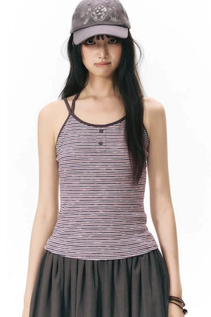 Detachable Striped Knit Camisole