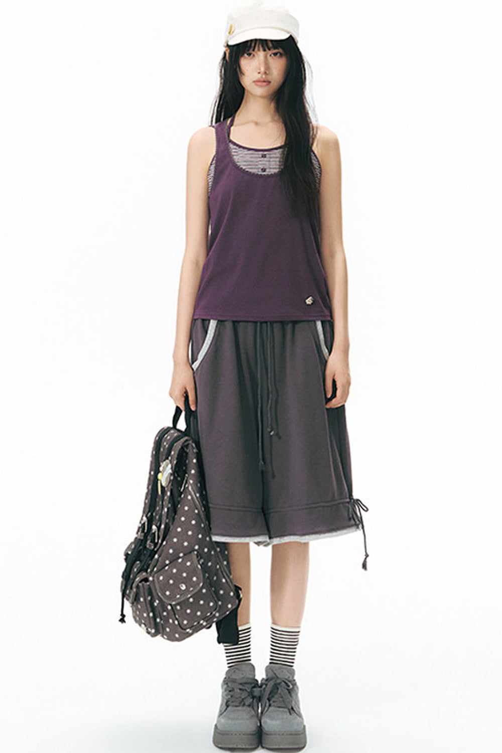 Detachable Striped Knit Camisole