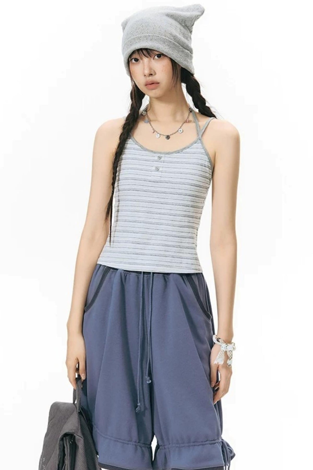 Detachable Striped Knit Camisole