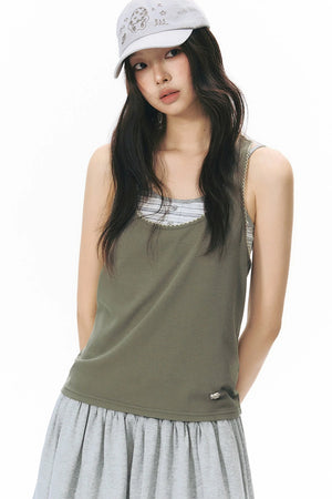 Detachable Striped Knit Camisole