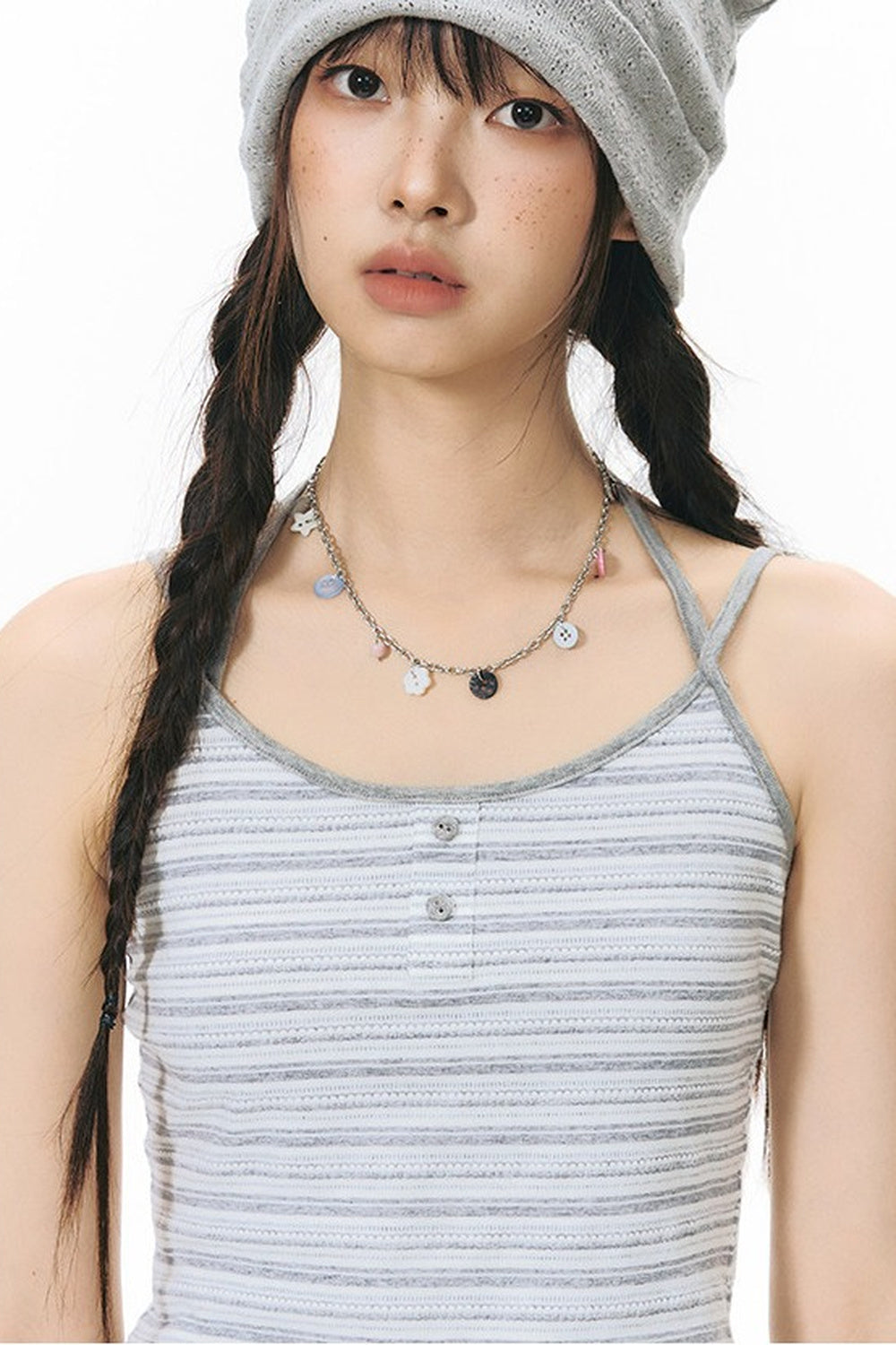 Detachable Striped Knit Camisole