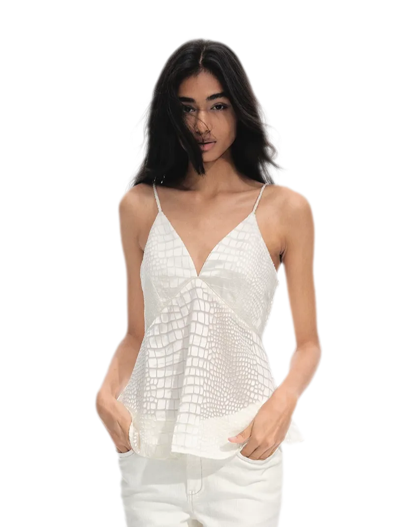 Textured Crocodile Print Camisole
