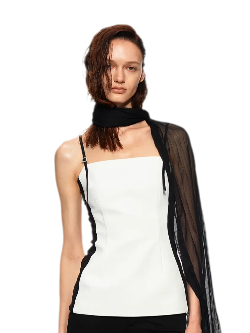 Black White Bustier Cami