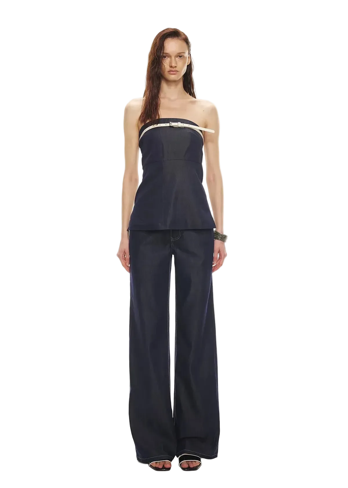 Soft Tencel Denim Fishtail Bustier Top & Pants