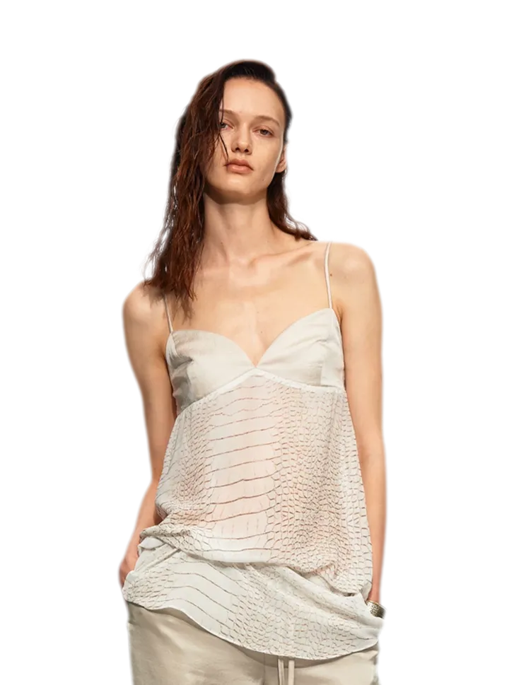 Sheer Satin Snake Camisole