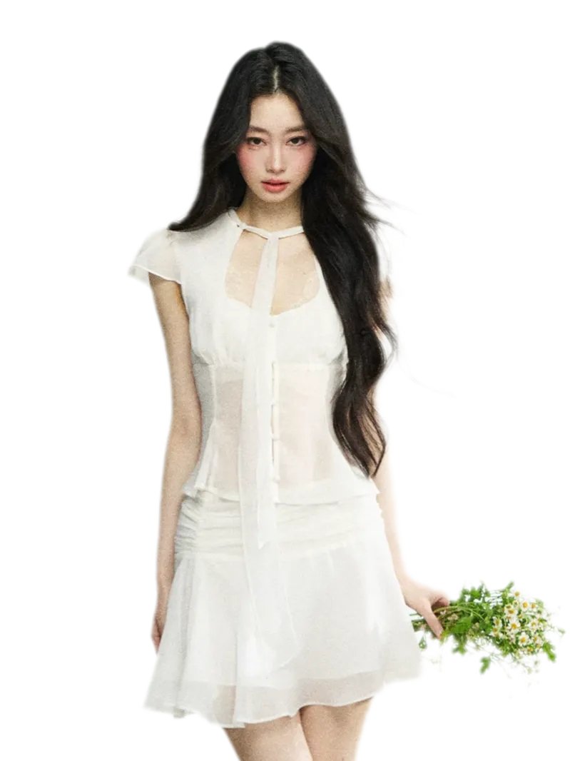 Faux Silk Top Skirt