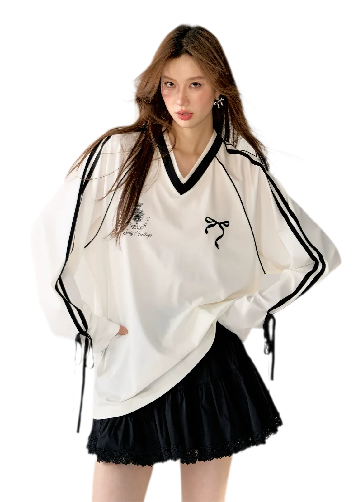 Blokette Jersey V-Neck Set
