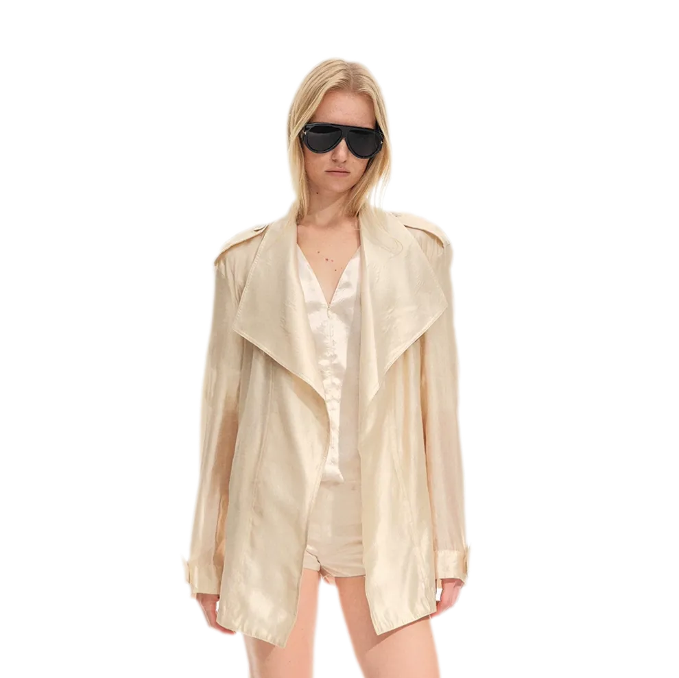 Lightweight Sheer Belted Trench Coat
