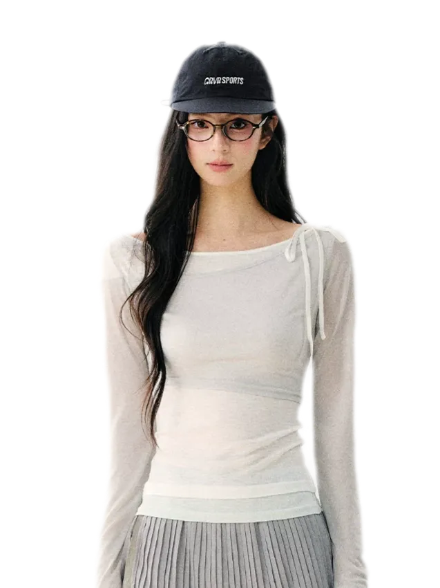 Asymmetric Tie Shoulder Tee