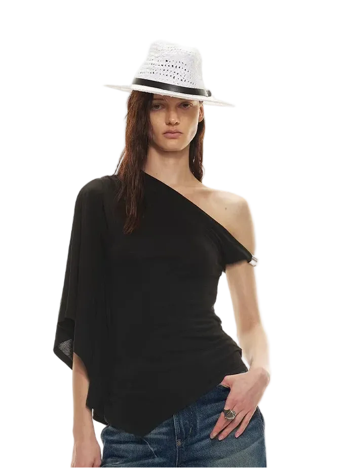Modal Asymmetrical Single-Shoulder Top