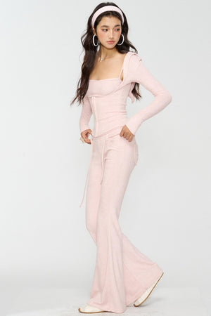 Devil Horn Sweatshirt Bootcut Pants Set-Up
