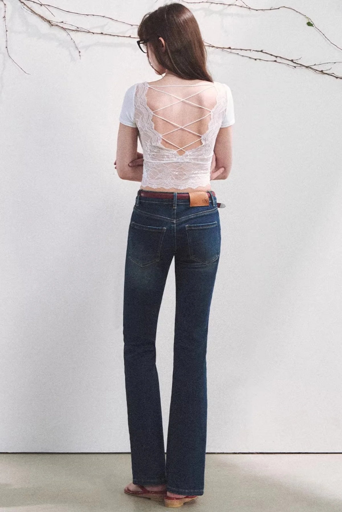Dewdrop Lace Backless Top