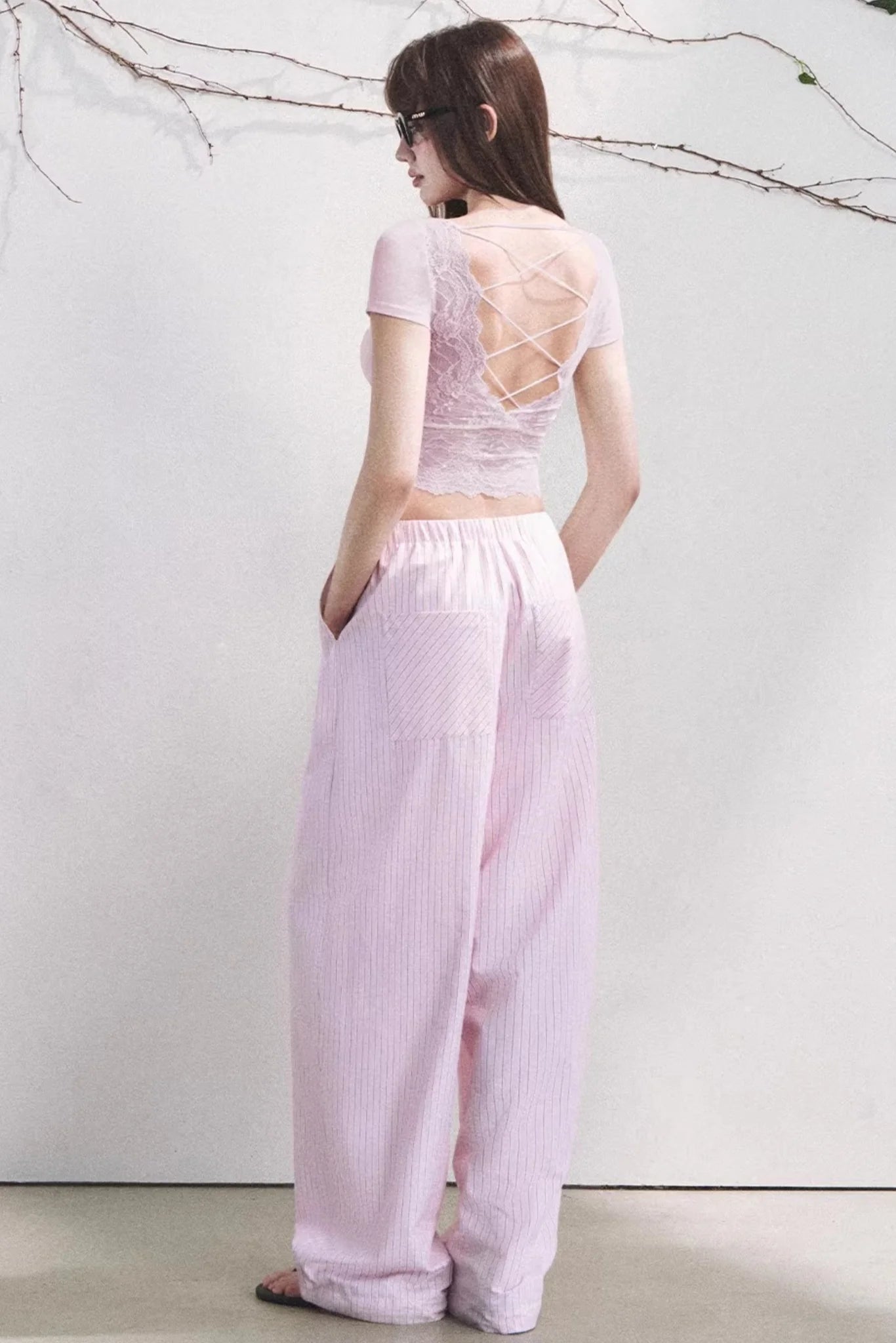 Dewdrop Lace Backless Top