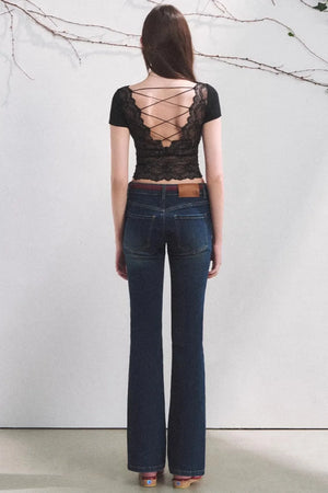 Dewdrop Lace Backless Top