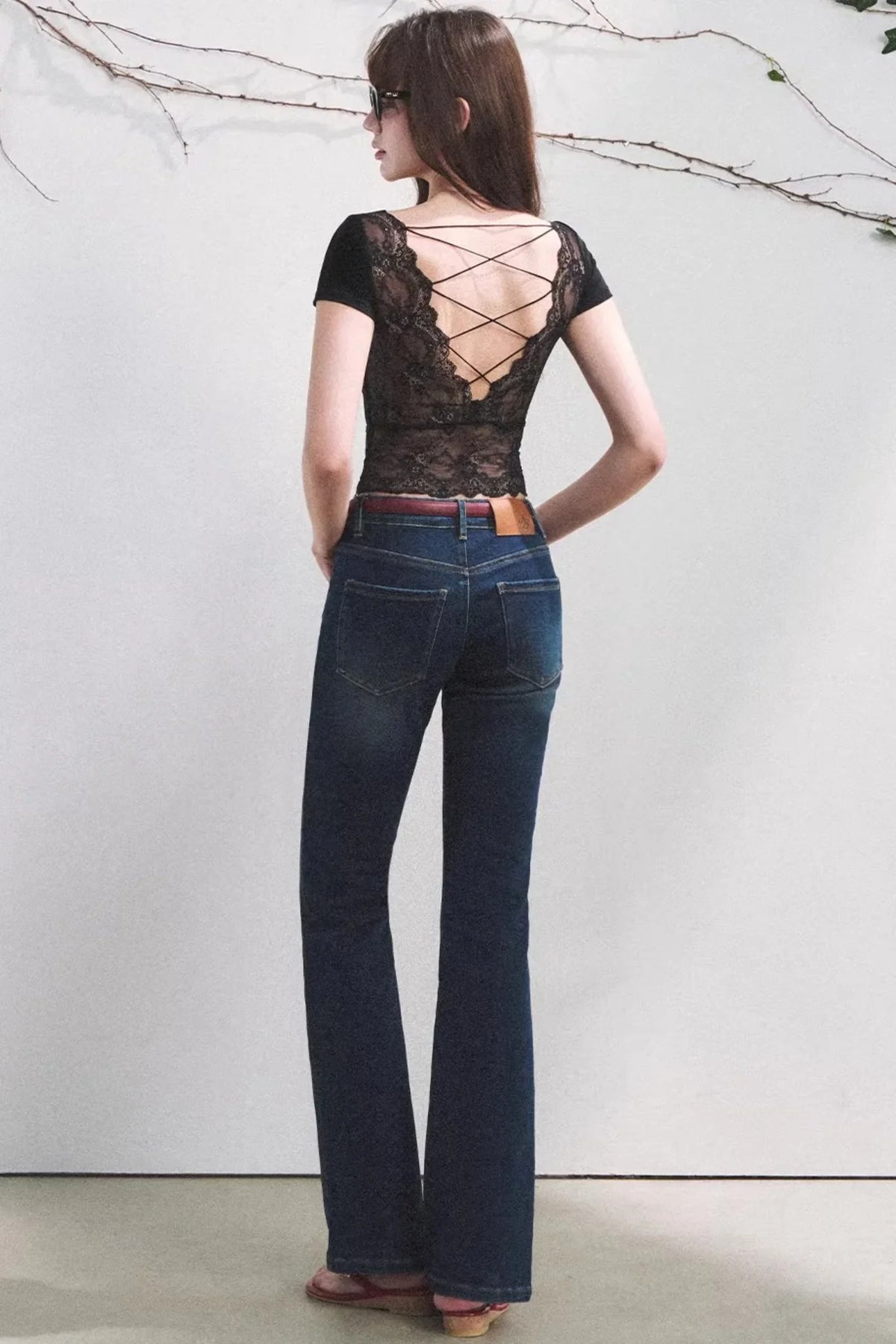 Dewdrop Lace Backless Top