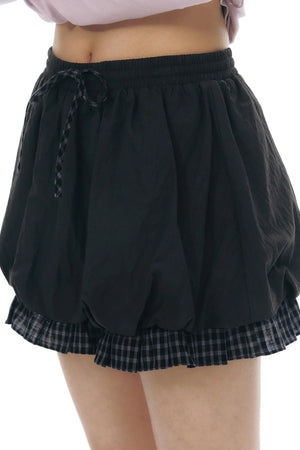 Diagonal Plaid Shirt and Floral Skirt Set-Up