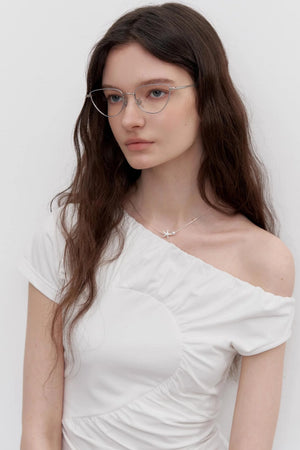Diagonal Shoulder Waist T-Shirt