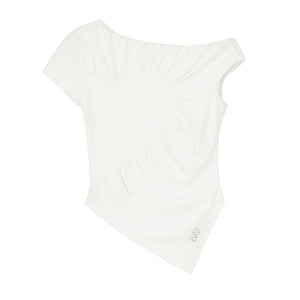 Diagonal Shoulder Waist T-Shirt