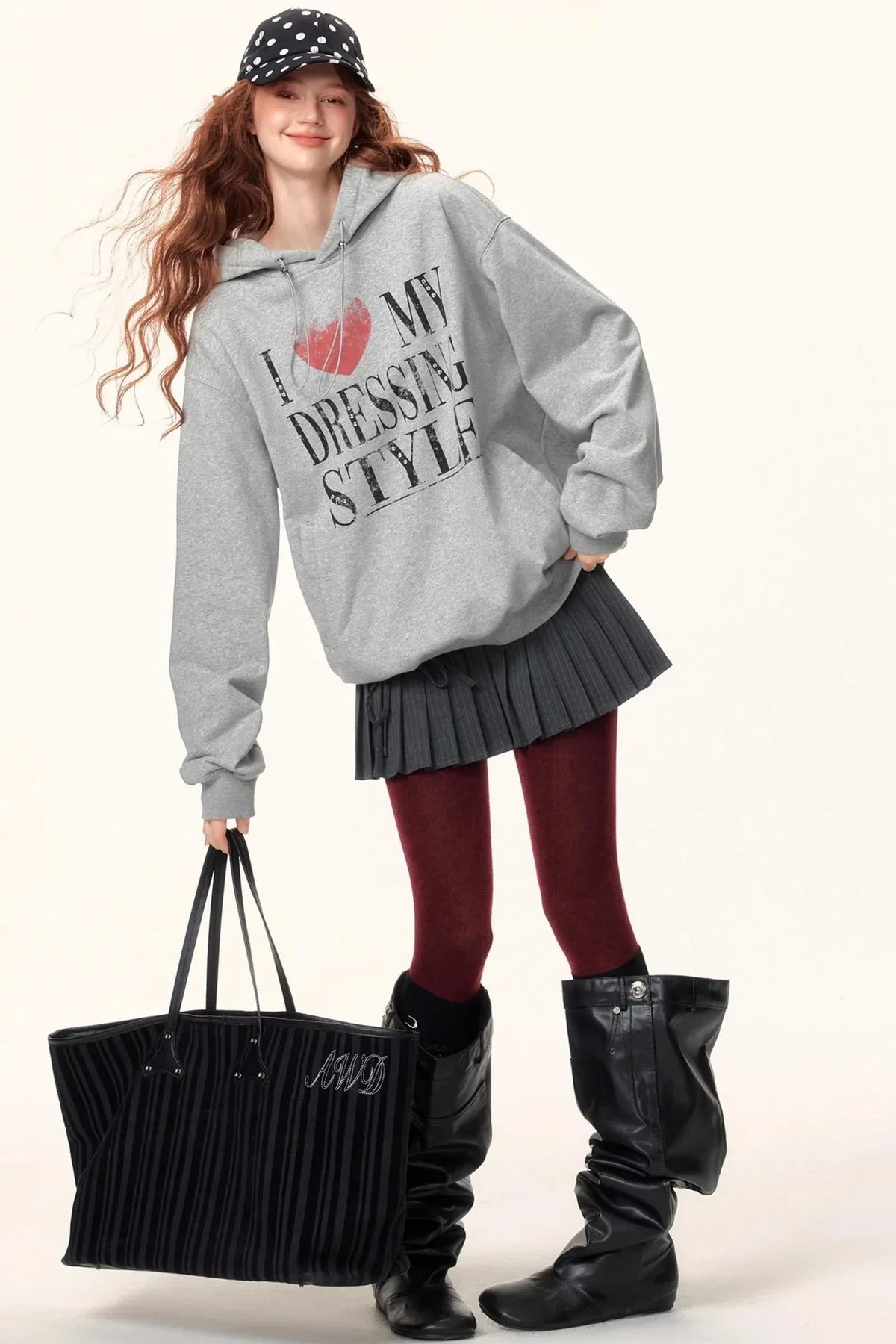 Diamond-Embellished Hooded Sweater