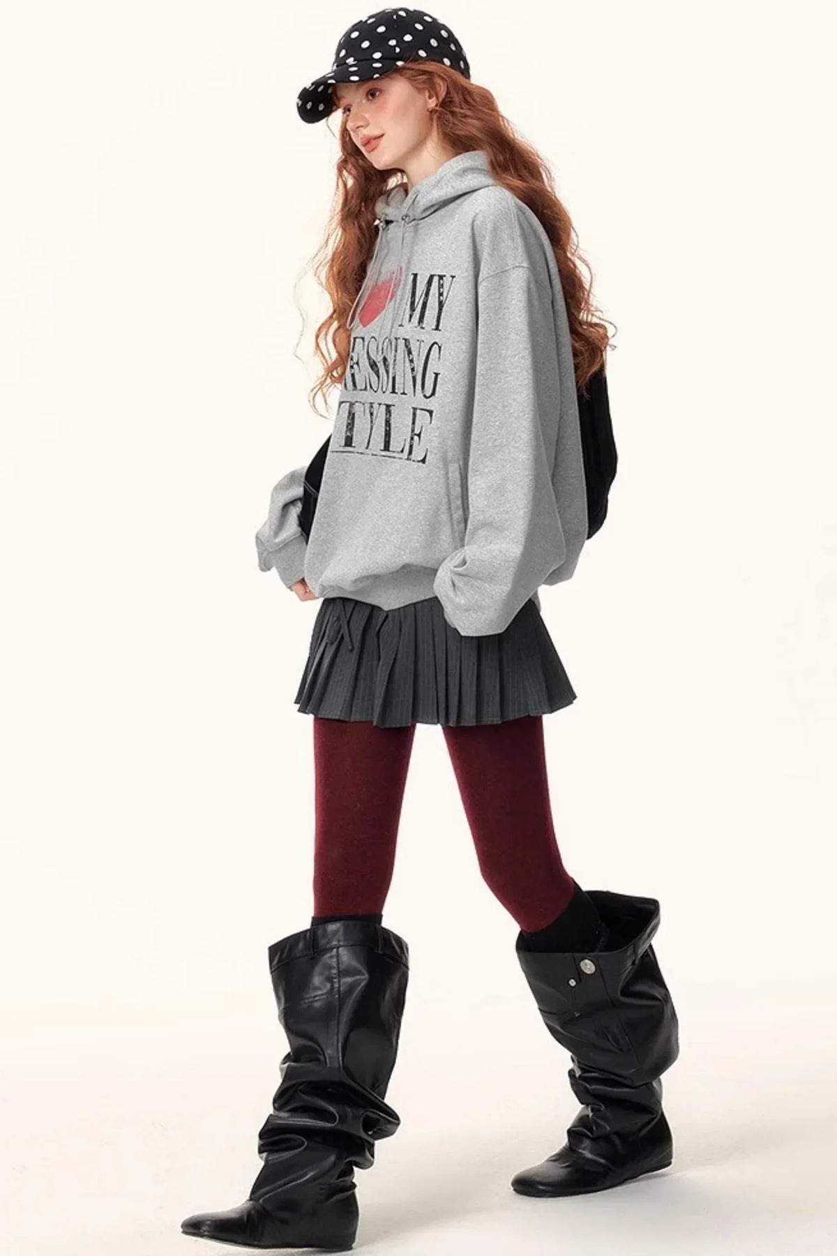 Diamond-Embellished Hooded Sweater