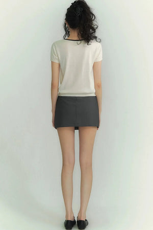 Diamond Pattern Fake Two-Piece Top