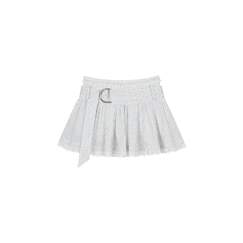 Diamond Striped Lace Panelled Set-Up