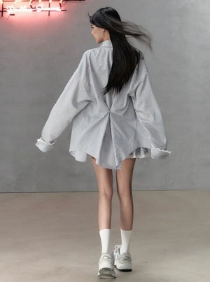Diamond Striped Lace Panelled Set-Up