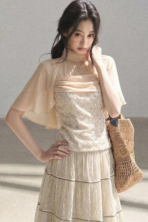 Diffuse Nebula Mesh Shawl Top
