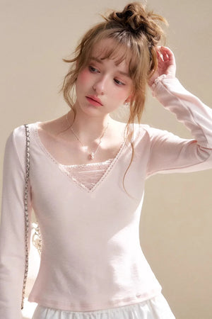 Disordered Lace Patchwork Top