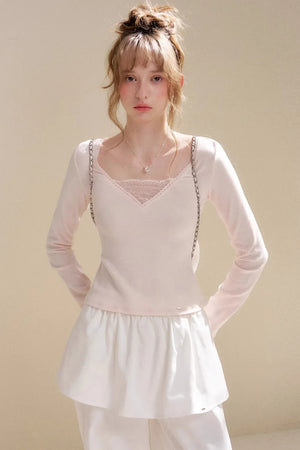 Disordered Lace Patchwork Top